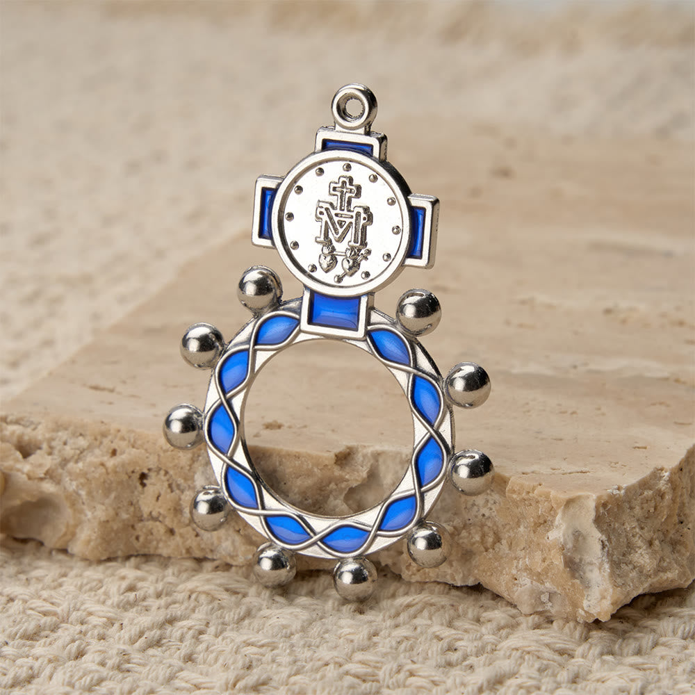 Christianartworkshop Vibrant Enamel Our Lady Finger Rosary with Round Prayer Bead Accents: A Daily Symbol of Comfort and Hope - image 9
