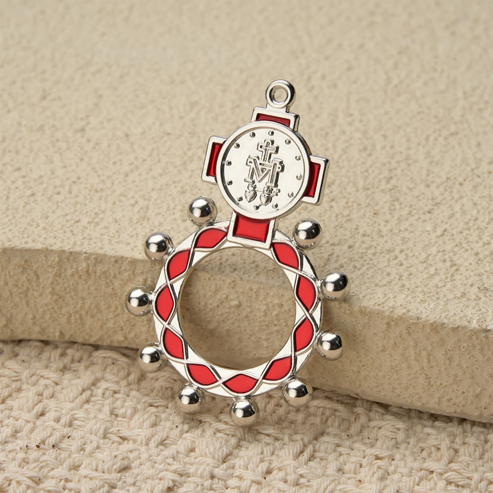 Christianartworkshop Vibrant Enamel Our Lady Finger Rosary with Round Prayer Bead Accents: A Daily Symbol of Comfort and Hope - image 5