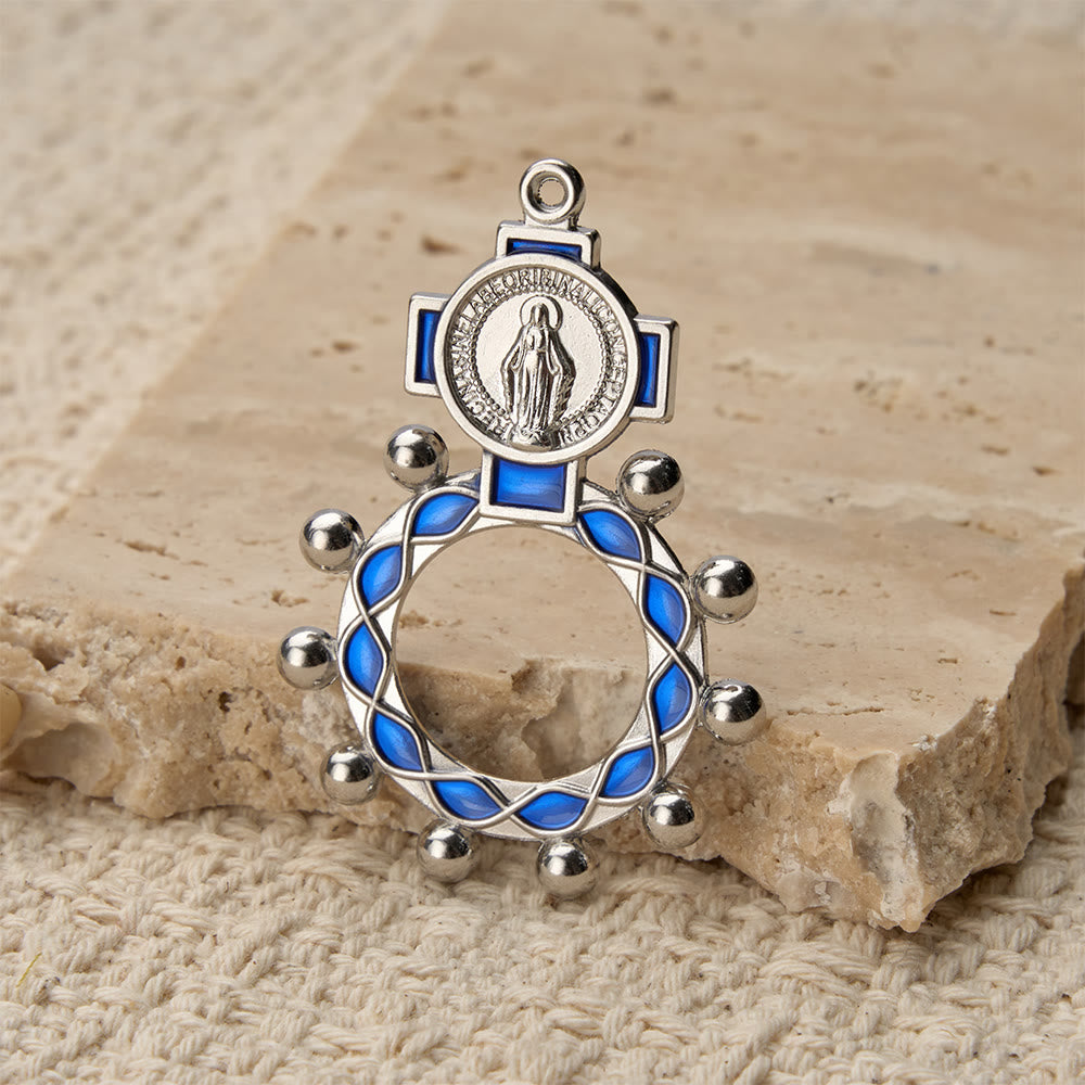 Christianartworkshop Vibrant Enamel Our Lady Finger Rosary with Round Prayer Bead Accents: A Daily Symbol of Comfort and Hope - image 10