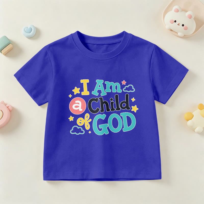 Christianartworkshop Devotional Whimsical Cloud and Star I Am a Child of God Kids T-Shirt - Blue - US/UK/AU 14, EU170 - image 3