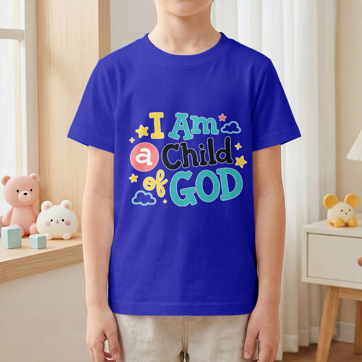 Christianartworkshop Devotional Whimsical Cloud and Star I Am a Child of God Kids T-Shirt - image 4