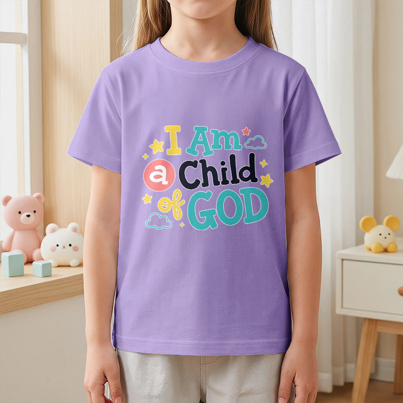Christianartworkshop Devotional Whimsical Cloud and Star I Am a Child of God Kids T-Shirt - image 8