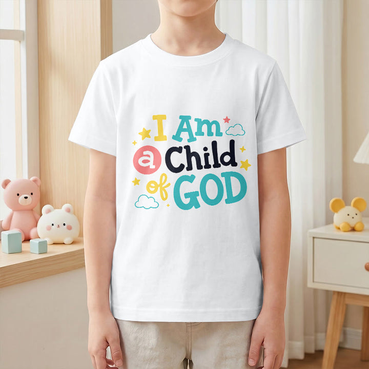 Christianartworkshop Devotional Whimsical Cloud and Star I Am a Child of God Kids T-Shirt - image 16