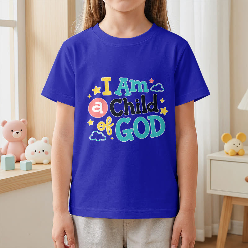Christianartworkshop Devotional Whimsical Cloud and Star I Am a Child of God Kids T-Shirt - image 5