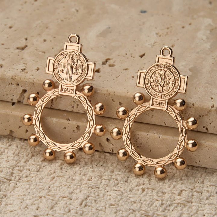 Christianartworkshop St. Benedict Finger Rosary with Beaded Halo Frame: A Symbol of Divine Protection - image 4