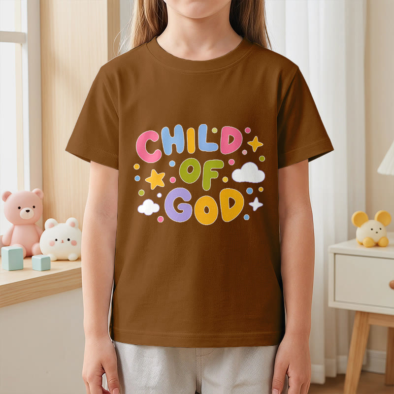 Christianartworkshop Whimsical Pastel Block Letter Child of God Kids T-Shirt - image 20