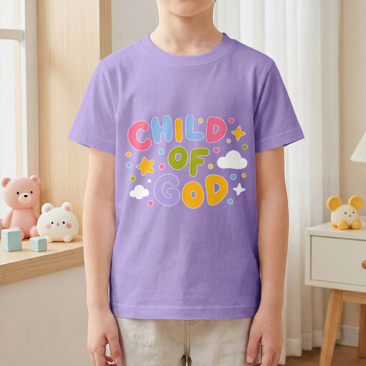 Christianartworkshop Whimsical Pastel Block Letter Child of God Kids T-Shirt - image 10