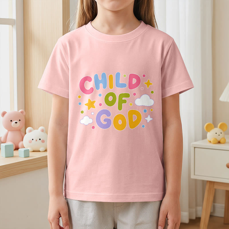 Christianartworkshop Whimsical Pastel Block Letter Child of God Kids T-Shirt - image 17