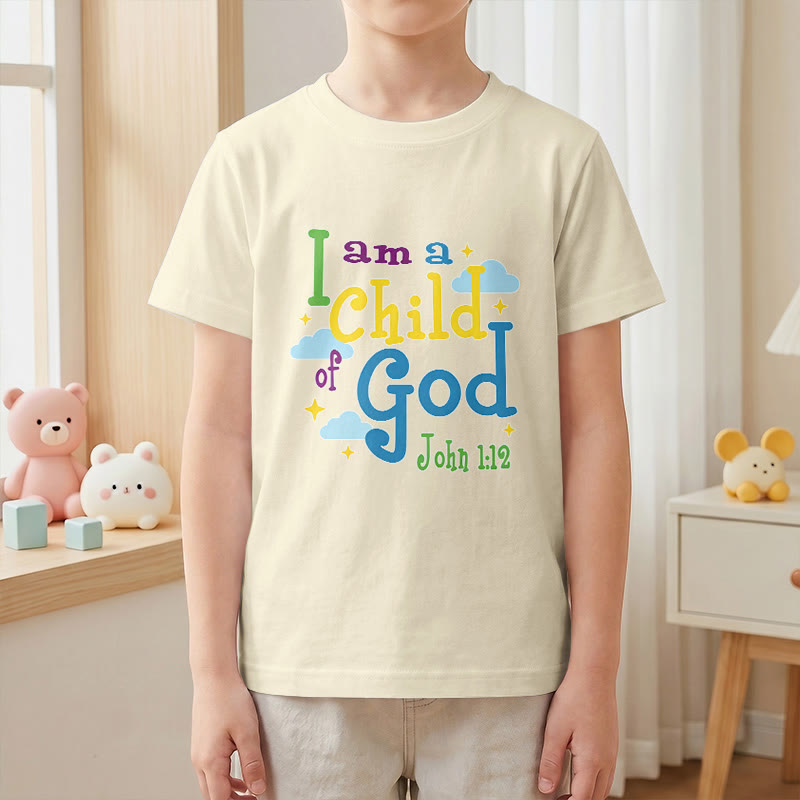 Christianartworkshop Uplifting Whimsical Cloud & Star I Am a Child of God John 1:12 Kids T-Shirt - image 22