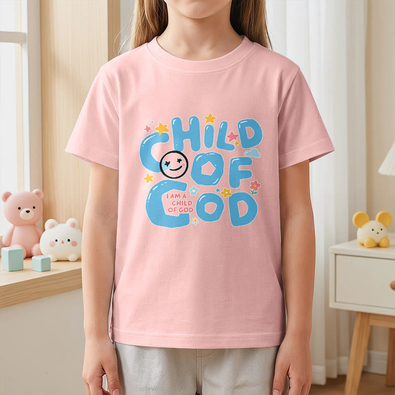 Christianartworkshop Whimsical Smiley Face and Floral Accent Child of God Kids T-Shirt - image 17