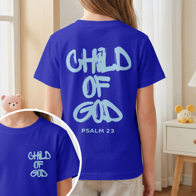 Christianartworkshop Devotional Scripture Verse Child of God Psalm 23 Kids T-Shirt - image 7