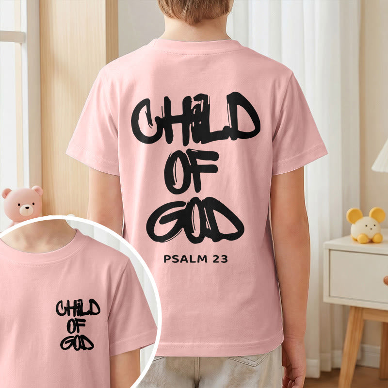 Christianartworkshop Devotional Scripture Verse Child of God Psalm 23 Kids T-Shirt - image 23
