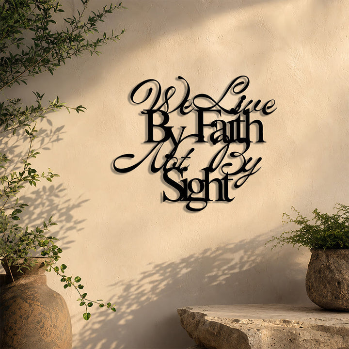 Christianartworkshop We Live By Faith Not By Sight Cursive Script Metal Wall Decor: A Bold Reminder of Trusting the Unseen - image 4