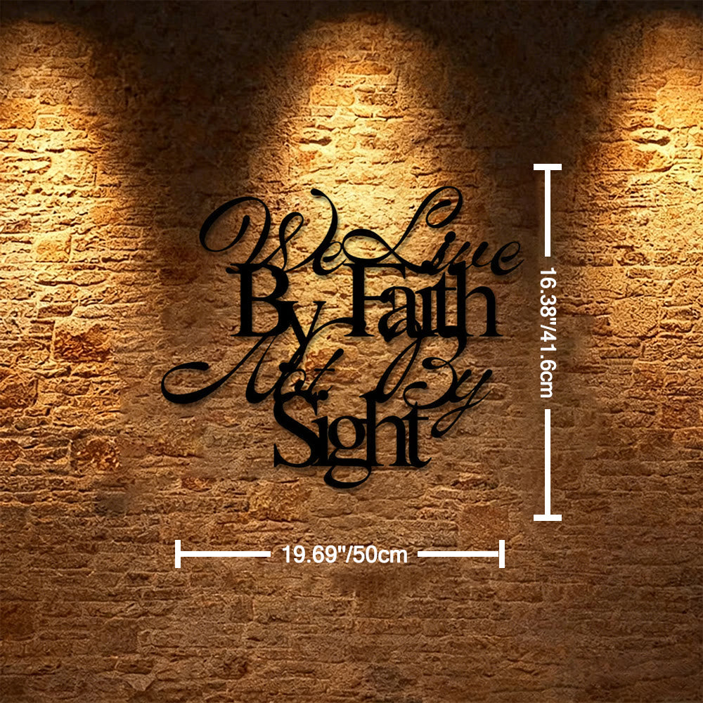 Christianartworkshop We Live By Faith Not By Sight Cursive Script Metal Wall Decor: A Bold Reminder of Trusting the Unseen - 19.69''*16.38''*0.05"/50*41.6*0.12cm - image 8