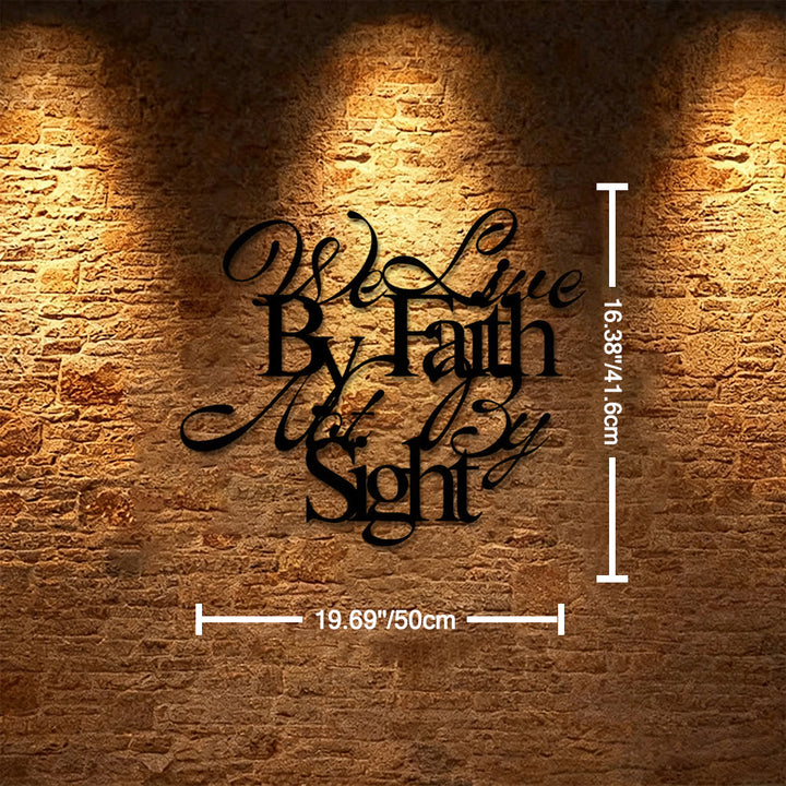 Christianartworkshop We Live By Faith Not By Sight Cursive Script Metal Wall Decor: A Bold Reminder of Trusting the Unseen - 19.69''*16.38''*0.05"/50*41.6*0.12cm - image 8