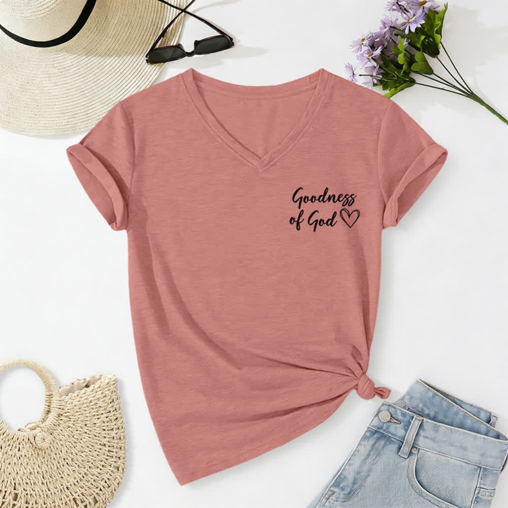Christianartworkshop Women's I Will Sing Of The Goodness Of God Casual V-neck T-shirt - image 47