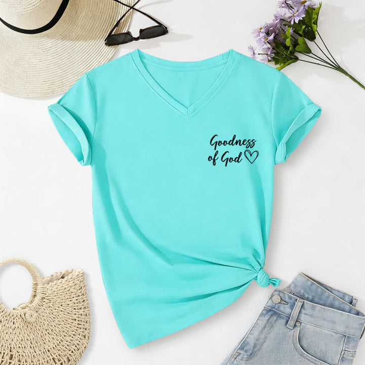 Christianartworkshop Women's I Will Sing Of The Goodness Of God Casual V-neck T-shirt - image 37