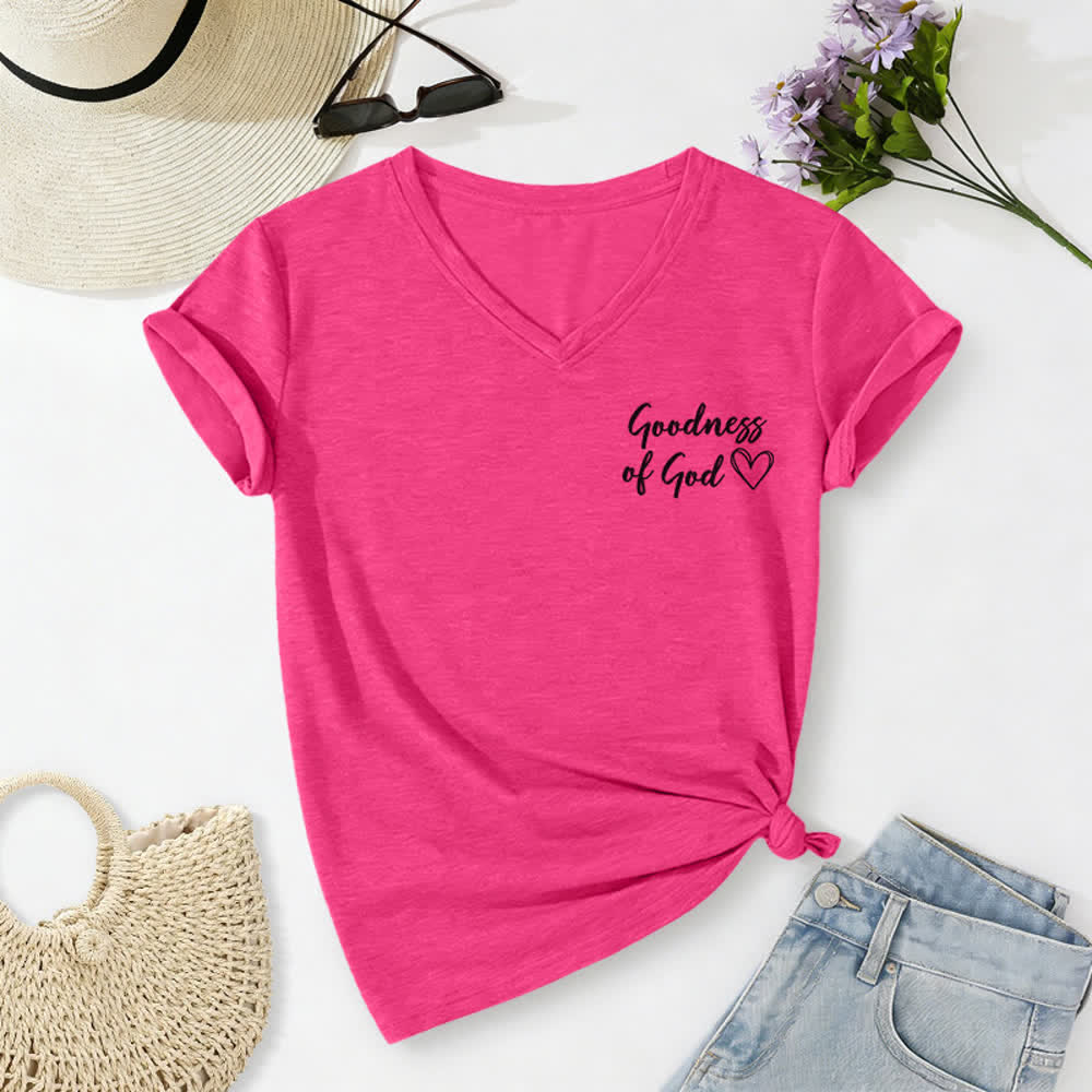Christianartworkshop Women's I Will Sing Of The Goodness Of God Casual V-neck T-shirt - image 57