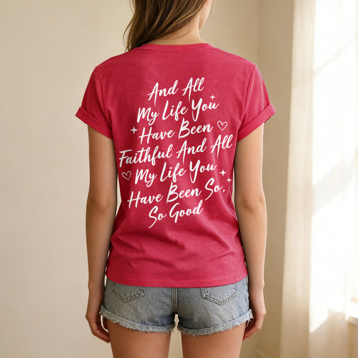 Christianartworkshop Women's I Will Sing Of The Goodness Of God Casual V-neck T-shirt - image 53
