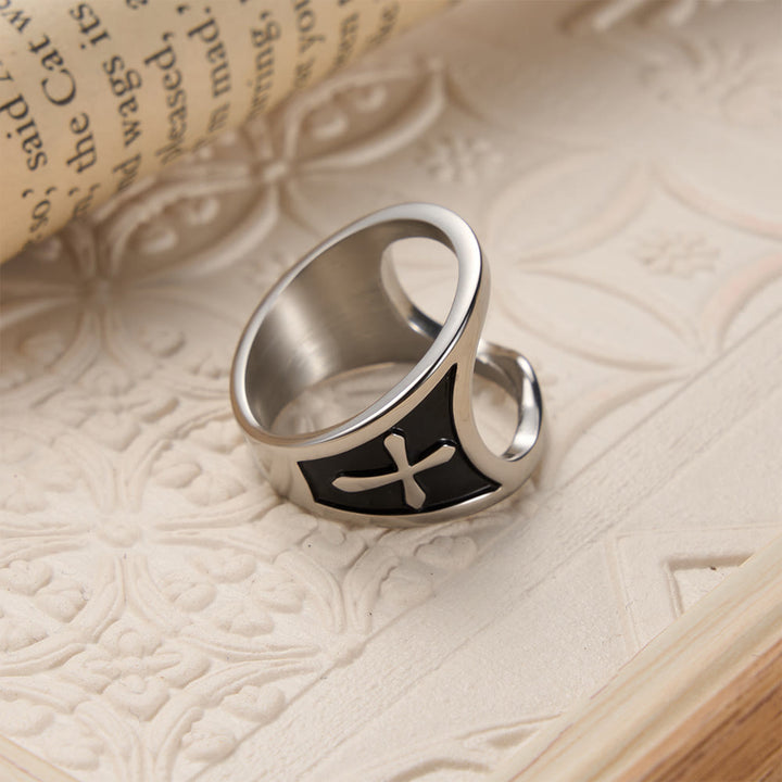 Christianartworkshop Classic Cross Bottle Opener Ring with Two-Tone Options and Open Band Design: A Timeless Emblem of Devotion - image 3