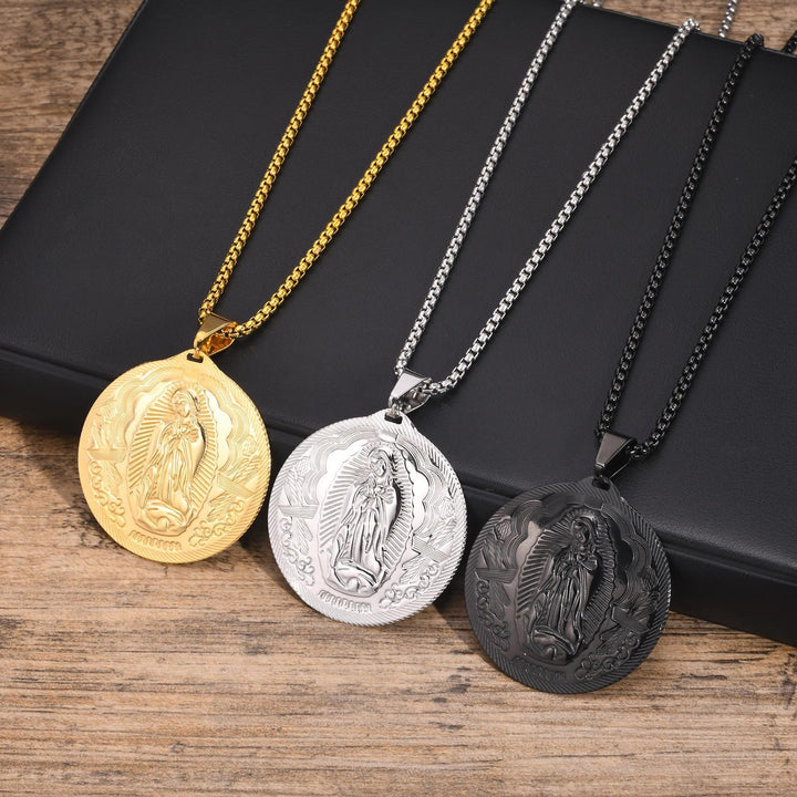 Christianartworkshop Our Lady of Guadalupe Pendant Necklace in Three Finishes: A Symbol of Marian Grace - image 0