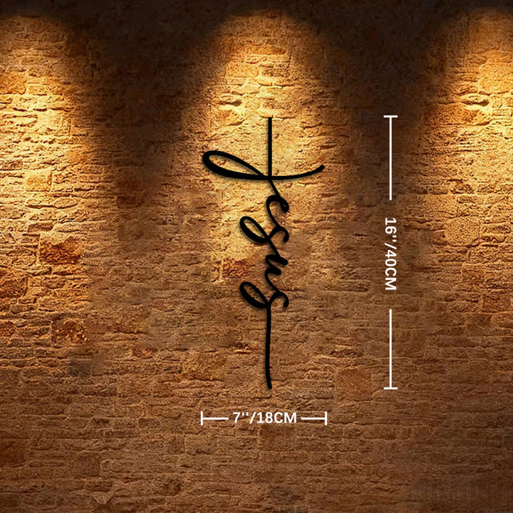 Christianartworkshop Jesus Script Cross Metal Wall Decor: A Minimalist Statement of Faith - 15.75''*7.09''*0.04''/40cm*18cm*0.1cm - image 6
