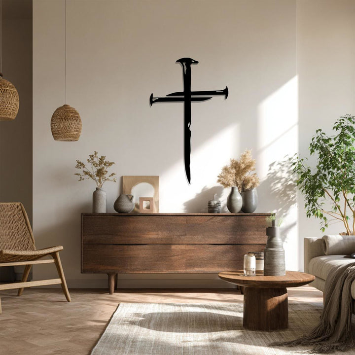 Christianartworkshop Nailed Cross Metal Wall Decor: A Testament of Redemption and Love - image 0
