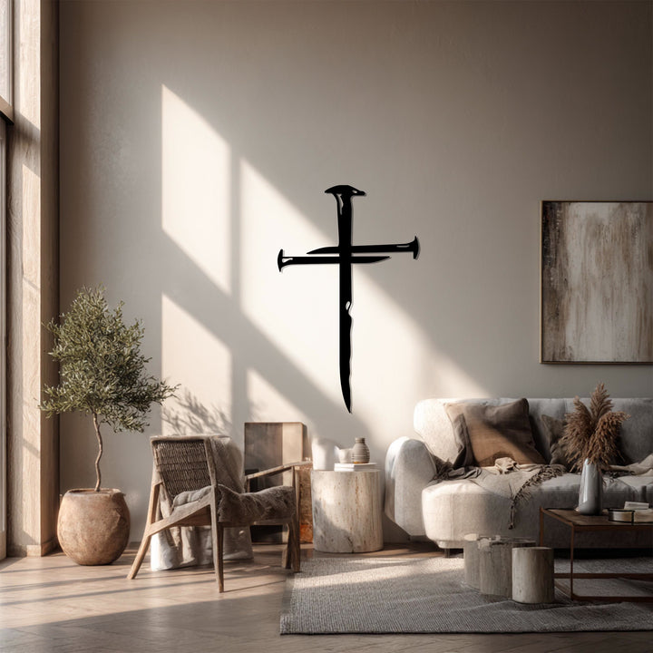 Christianartworkshop Nailed Cross Metal Wall Decor: A Testament of Redemption and Love - image 2