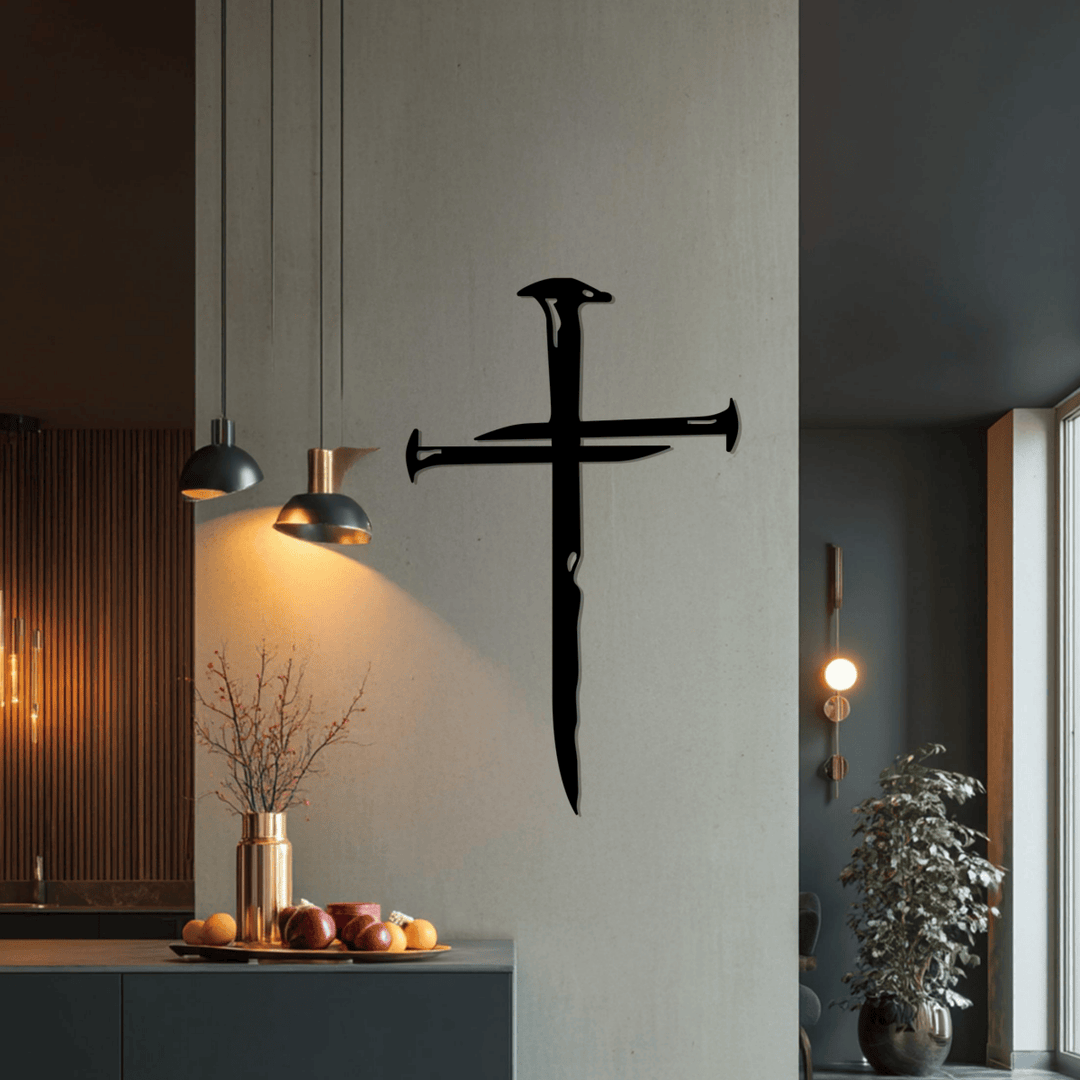 Christianartworkshop Nailed Cross Metal Wall Decor: A Testament of Redemption and Love - image 4