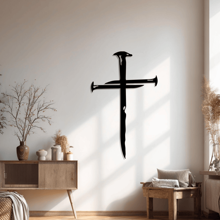 Christianartworkshop Nailed Cross Metal Wall Decor: A Testament of Redemption and Love - image 3