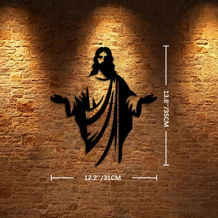 Christianartworkshop Welcoming Jesus Silhouette Metal Wall Decor: A Symbol of Divine Grace - 12.2''*13.8''*0.04''/31cm*35cm*0.1cm - image 6