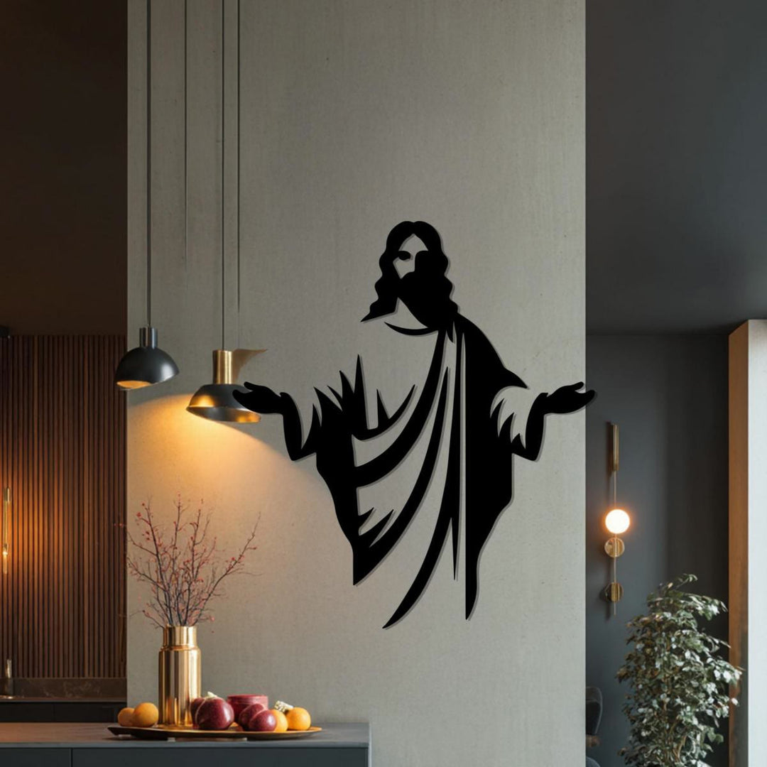 Christianartworkshop Welcoming Jesus Silhouette Metal Wall Decor: A Symbol of Divine Grace - image 4