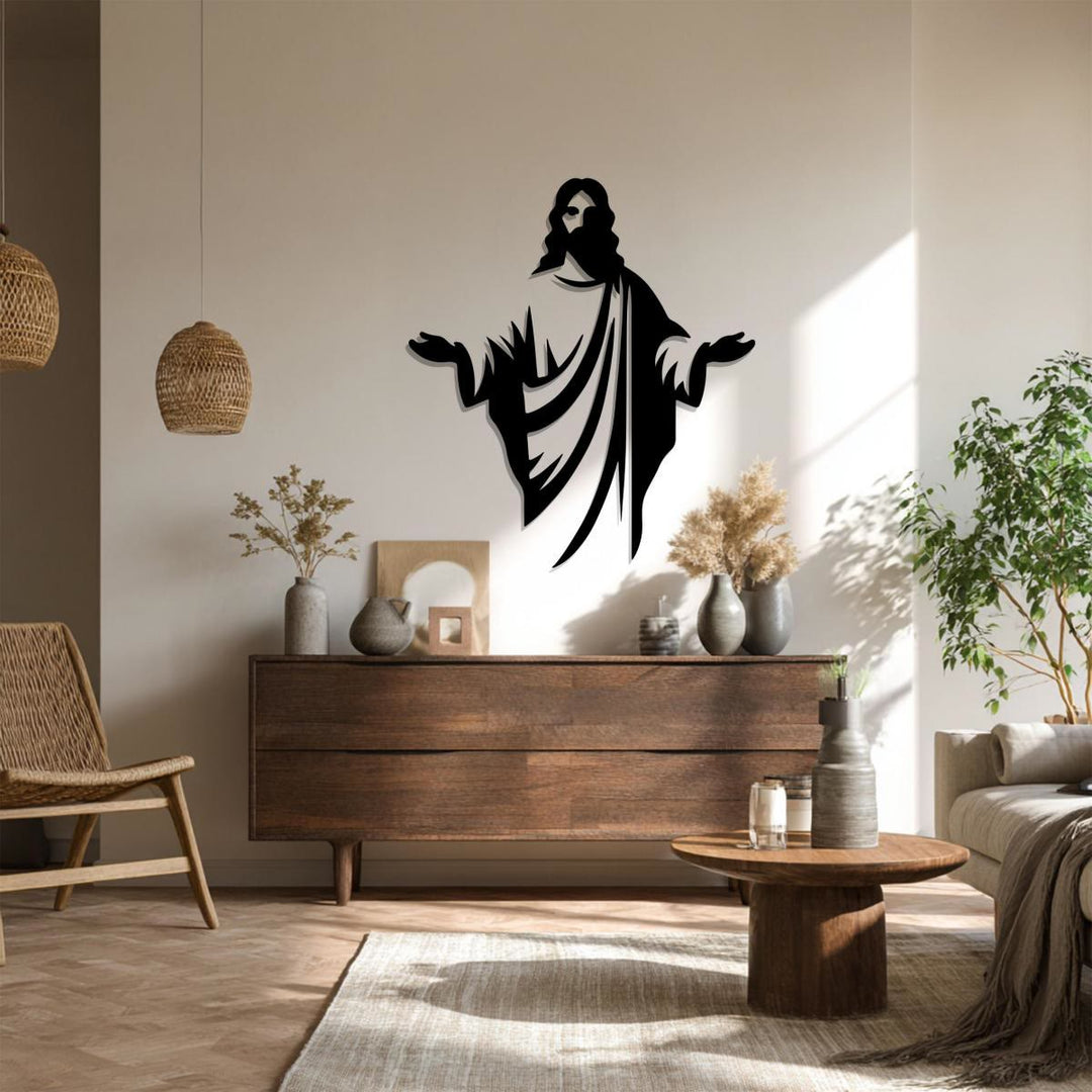 Christianartworkshop Welcoming Jesus Silhouette Metal Wall Decor: A Symbol of Divine Grace - image 3