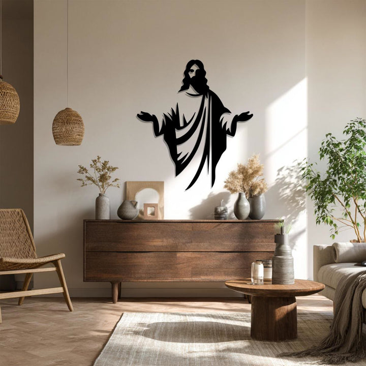 Christianartworkshop Welcoming Jesus Silhouette Metal Wall Decor: A Symbol of Divine Grace - image 3