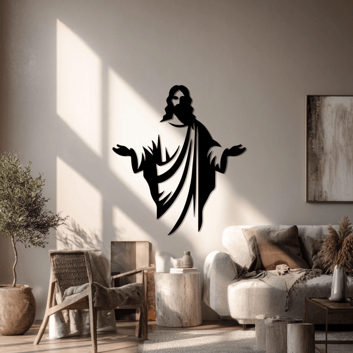 Christianartworkshop Welcoming Jesus Silhouette Metal Wall Decor: A Symbol of Divine Grace - image 2