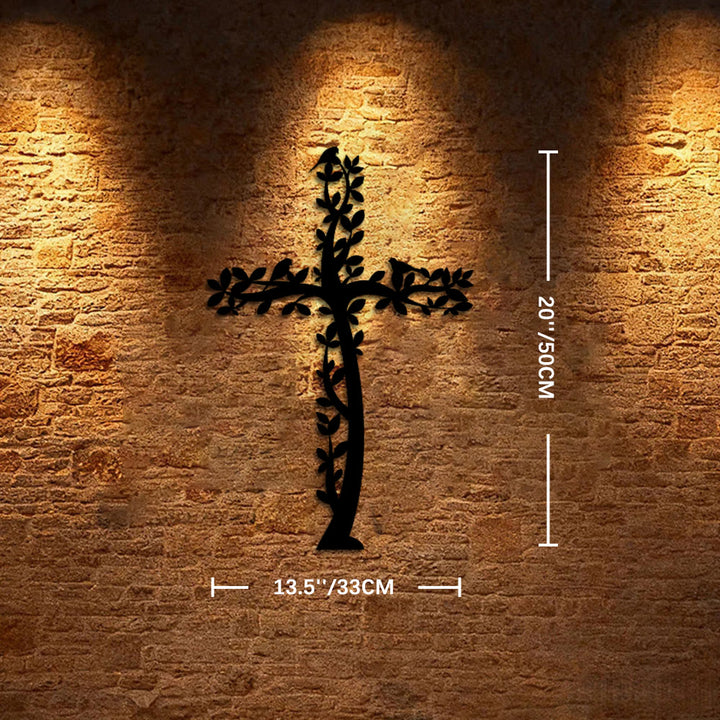 Christianartworkshop Tree-Shaped Cross Metal Wall Decor: A Powerful Statement of Living Faith - 19.68''*13.5''*0.05''/50cm*33cm*0.12cm - image 7