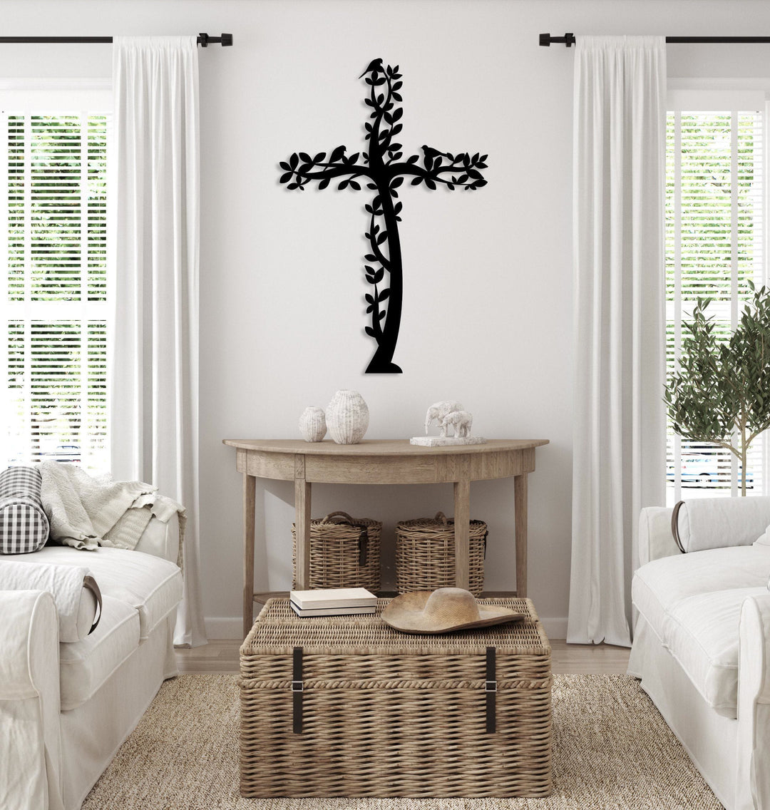Christianartworkshop Tree-Shaped Cross Metal Wall Decor: A Powerful Statement of Living Faith - image 0