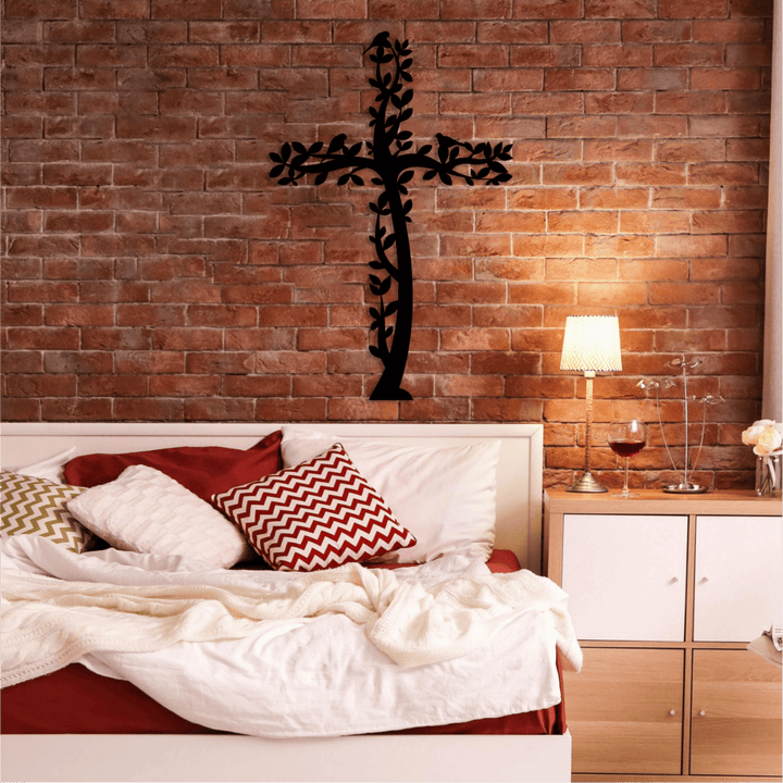 Christianartworkshop Tree-Shaped Cross Metal Wall Decor: A Powerful Statement of Living Faith - image 3