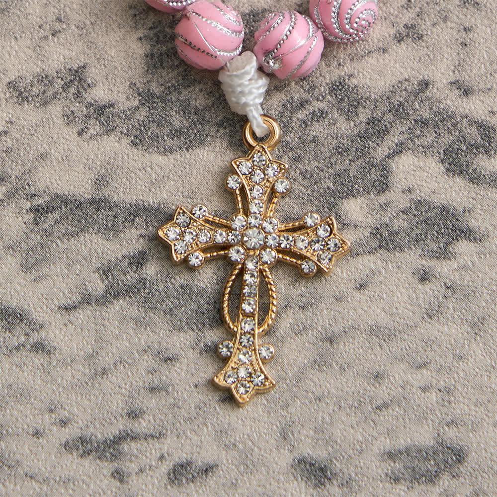 Christianartworkshop Sparkly Pink Swirl Finger Rosary: Tiny Devotion with Sparkle - image 7