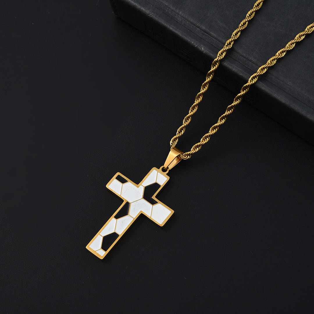 Christianartworkshop Enamel Soccer Cross Necklace with Three Finishes: A Reminder of Divine Grace on the Field - Golden - image 6
