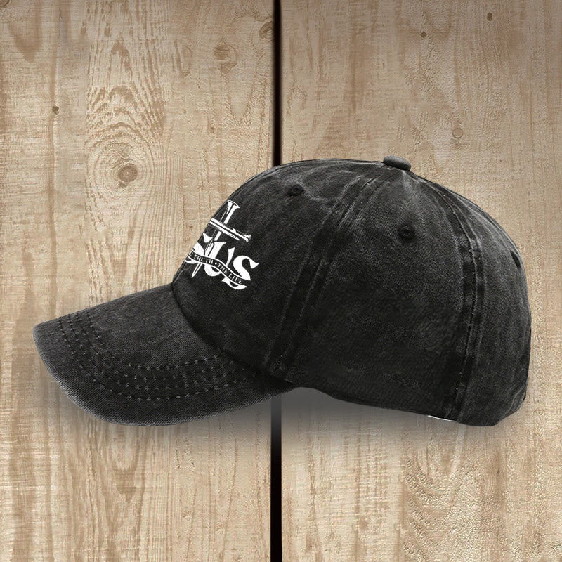 Christianartworkshop Jesus The Way The Truth The Life Nails Cross Embroidered Washed Baseball Cap - image 2