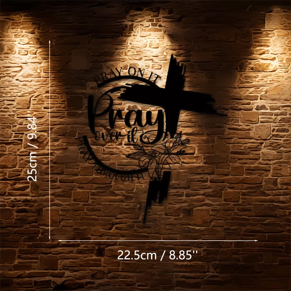 Christianartworkshop Modern Style Pray Over It Quote Inspirational Metal Wall Decor - Black - 8.85"*9.84"*0.04"/22.5*25*0.1cm - image 5