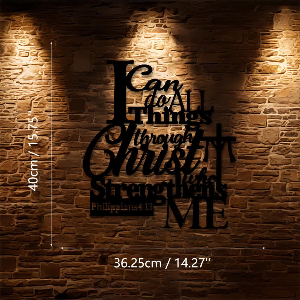 Christianartworkshop Through Christ Who Strengthens Me Metal Wall Decor: Inspired by Philippians 4:13 - 14.27''*15.75''0.04"/36.25*40*0.1cm - image 8
