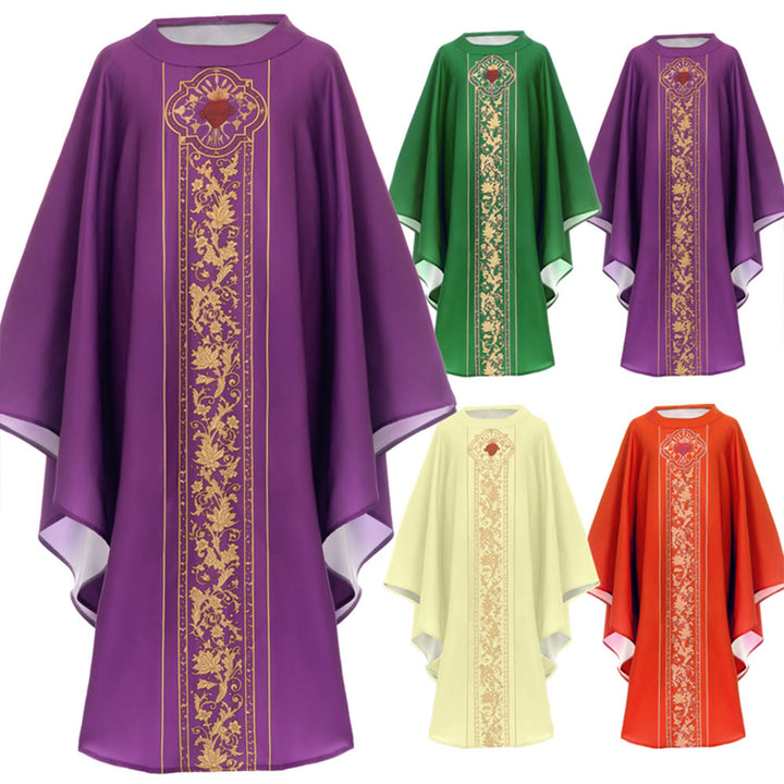 Christianartworkshop Chasuble With Sacred Heart Crest And Floral Vine Graphic Chasuble - image 16