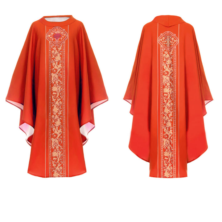 Christianartworkshop Chasuble With Sacred Heart Crest And Floral Vine Graphic Chasuble - image 5