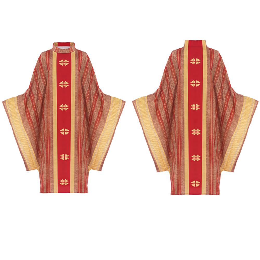 Christianartworkshop Traditional Clergy Chasuble With Central Panel And Floral Motifs Chasuble - image 5