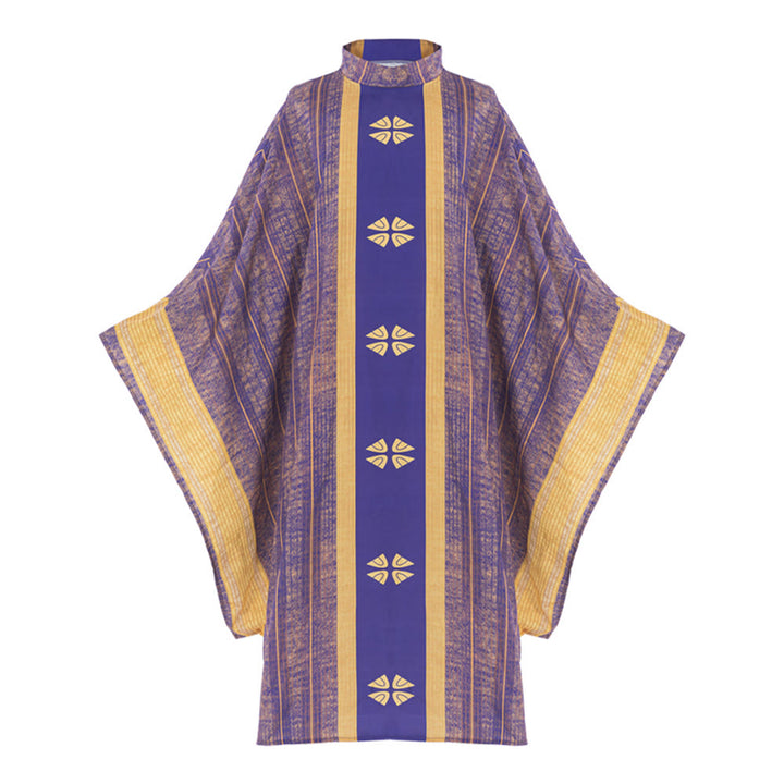 Christianartworkshop Traditional Clergy Chasuble With Central Panel And Floral Motifs Chasuble - image 1