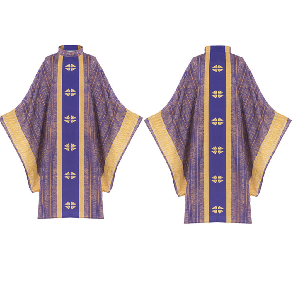 Christianartworkshop Traditional Clergy Chasuble With Central Panel And Floral Motifs Chasuble - image 2