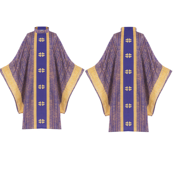Christianartworkshop Traditional Clergy Chasuble With Central Panel And Floral Motifs Chasuble - image 2