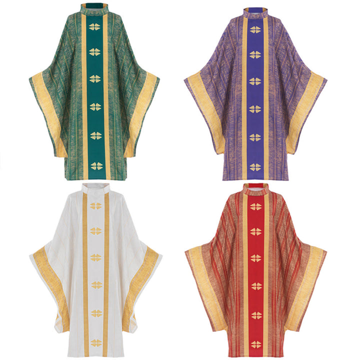 Christianartworkshop Traditional Clergy Chasuble With Central Panel And Floral Motifs Chasuble - image 18
